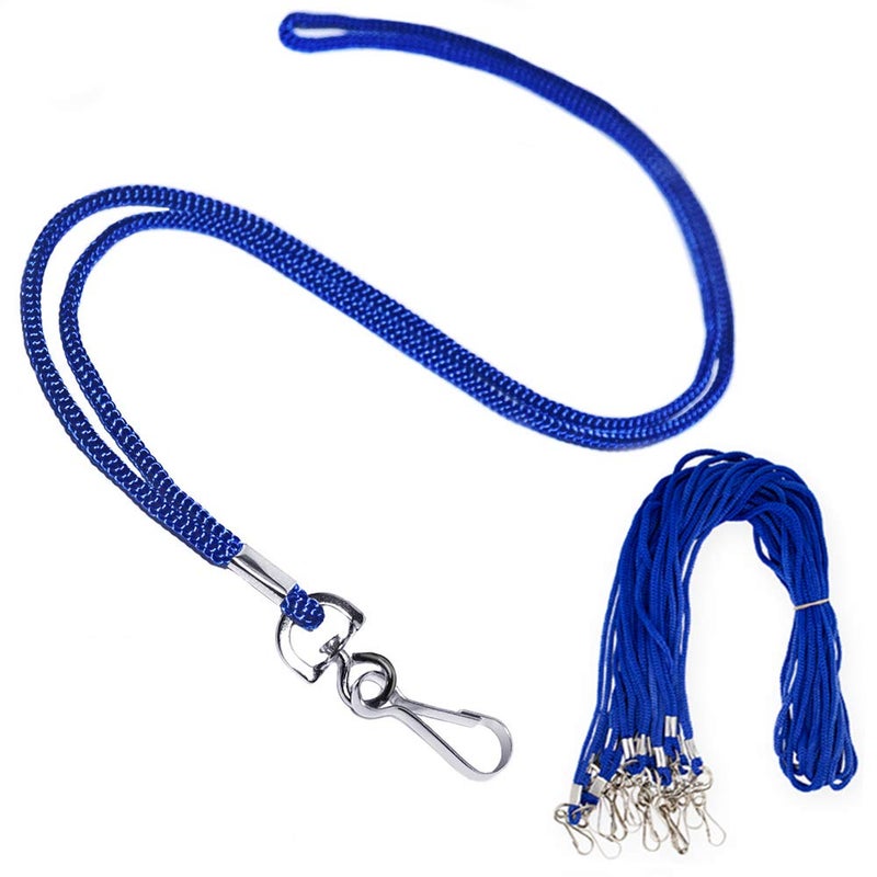 BAITEER 120 Pcs Blue Lanyards Premium Bulk Lanyards Round 36" with Swivel J Hook for ID Name Badge Holder, VIP, School, Kids, Coach, Conference, Festival and Hang Keys - Image 1